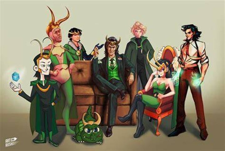 Group of Loki variants, with Bicycle Loki in the middle