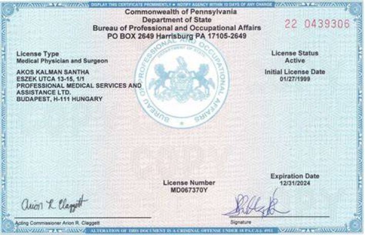 IN State Medical License