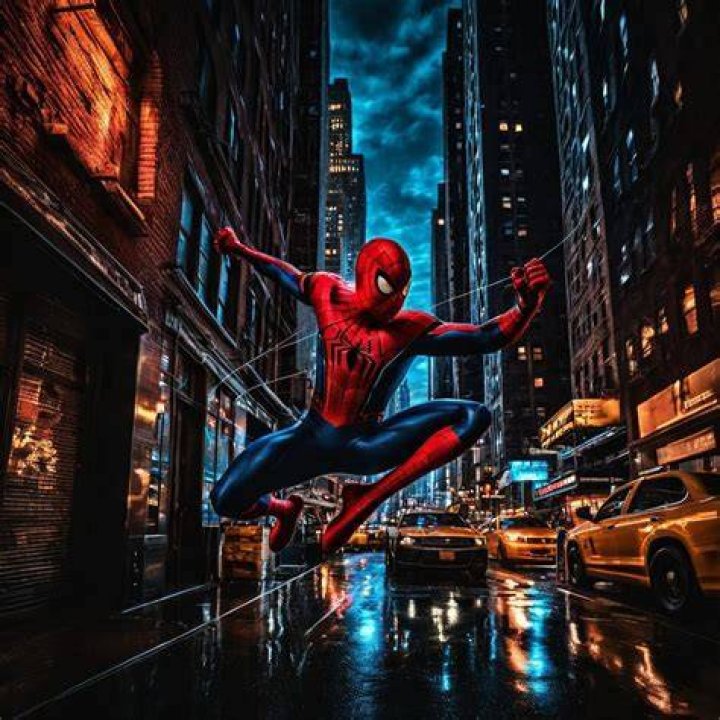 Spider-Man swings through New York at the end of Spider-Man: No Way Home.